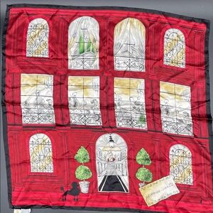 Talbots 100% Silk Square Vintage Scarf French